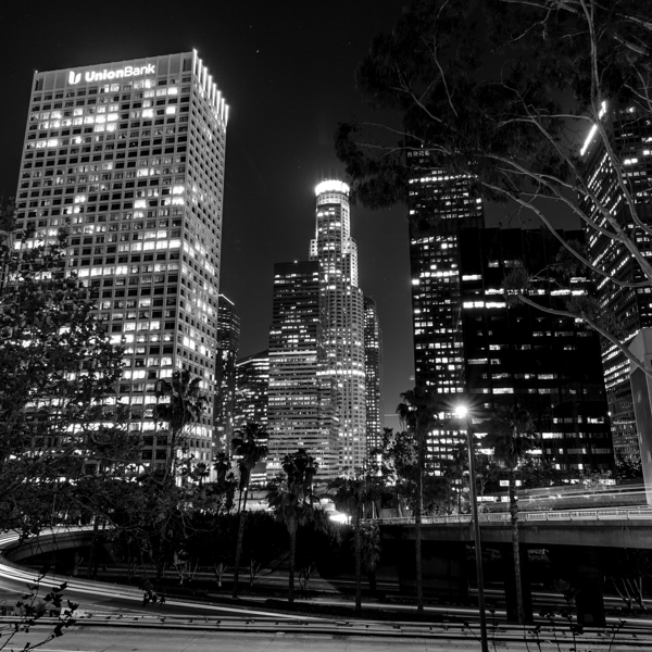 downtown LA at night  square 2157 Downtown 13k.jp Print
