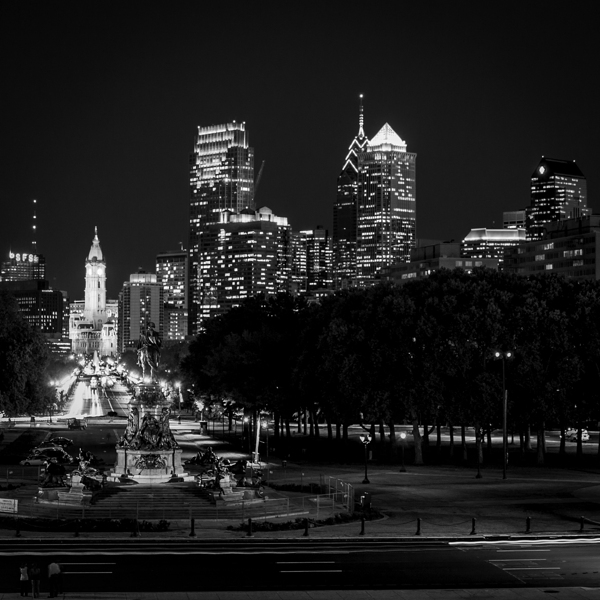 downtown philadelphia skyline  square 461 Eakins Print