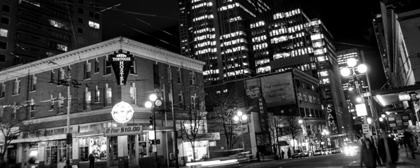 downtown seattle cityscape at night  panoramic 31 Print