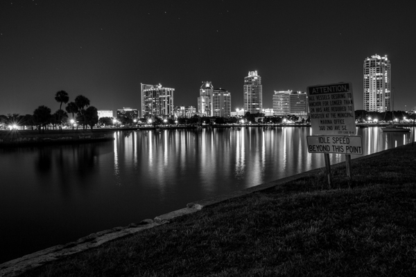 downtown st petersburg skyline at night  horizont Print