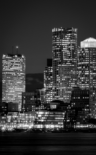 federal reserve bank building boston skyline  ver Print