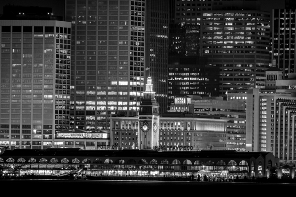 ferry building night  horizontal 2876 Ferry 13k.j Print