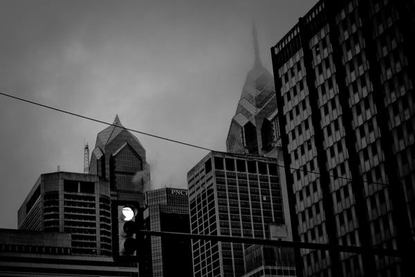foggy philadelphia cityscape  horizontal 455 Cher Print