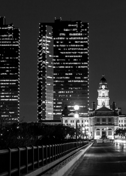 fort worth texas skyline at night  vertical 825 W Print