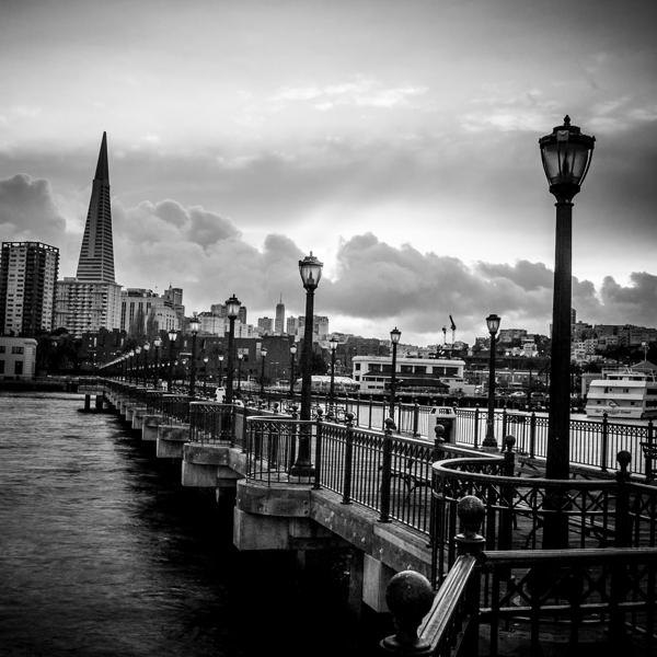 gas lamps pier 7  square 500 Gaslight 13k Print