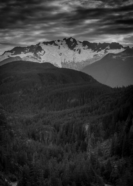 glacier covered mountain peaks squamish  vertical Print