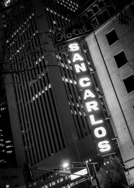hotel san carlos sign  vertical 316 SanCarlos 13k Print