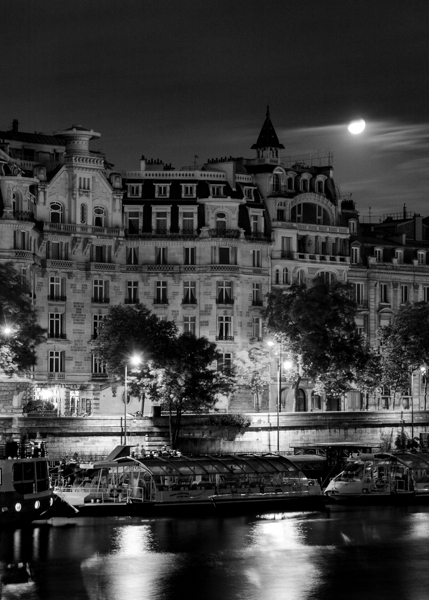 hotel seine at night  vertical 2448 Hotel 13k Print