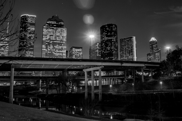 houston skyline over buffalo bayou  horizontal 32 Print