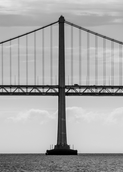 isolated tower bay bridge  vertical 3022 Westboun Print