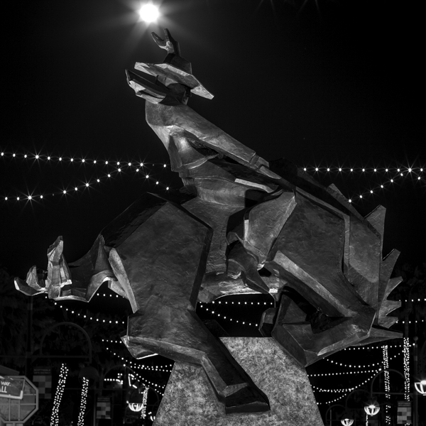 jack knife sculpture in scottsdale at night  squa Print