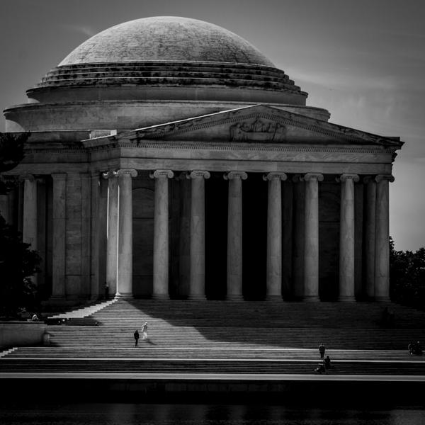 jefferson memorial tidal basin  square 2314 Third Print