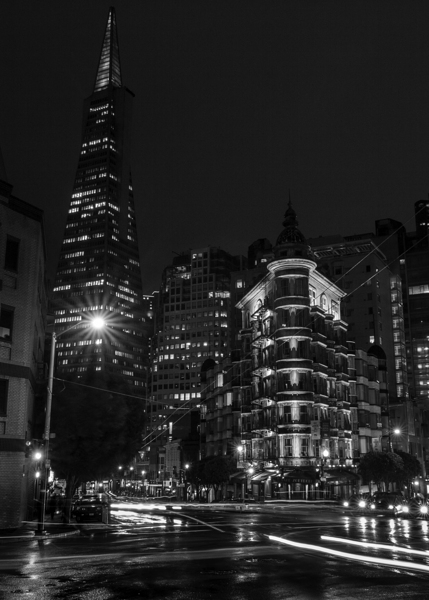 kearny at columbus ave night  vertical 2887 Kearn Print