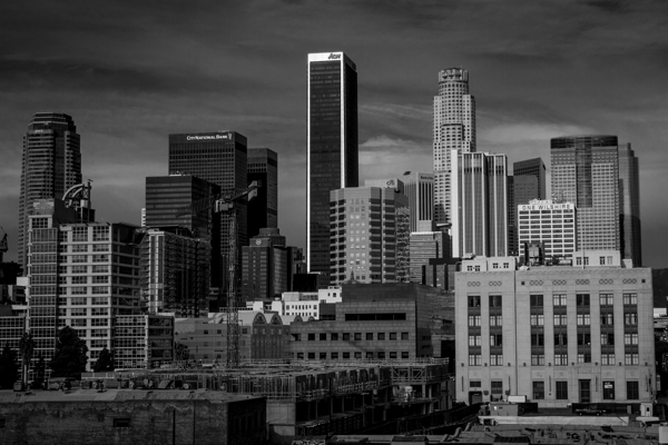 los angeles skyline fashion district  horizontal Print