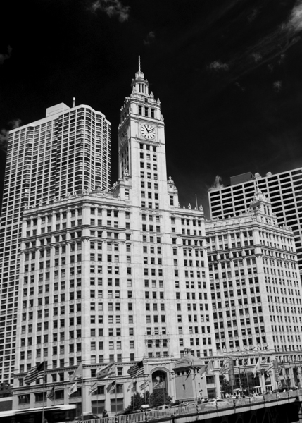 magnificent michigan avenue tribune wrigley build Print