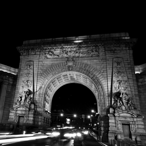 manhattan bridge arch grand entrance  square 1407 Print