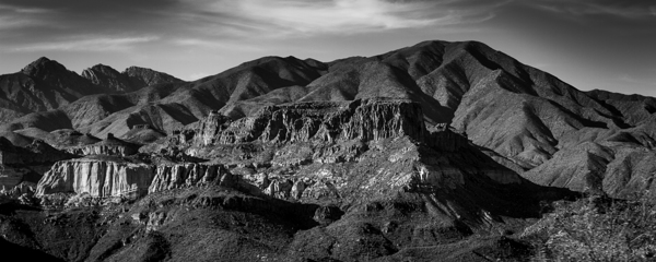 mazatzal mountains from apache trail  panoramic 1 Print