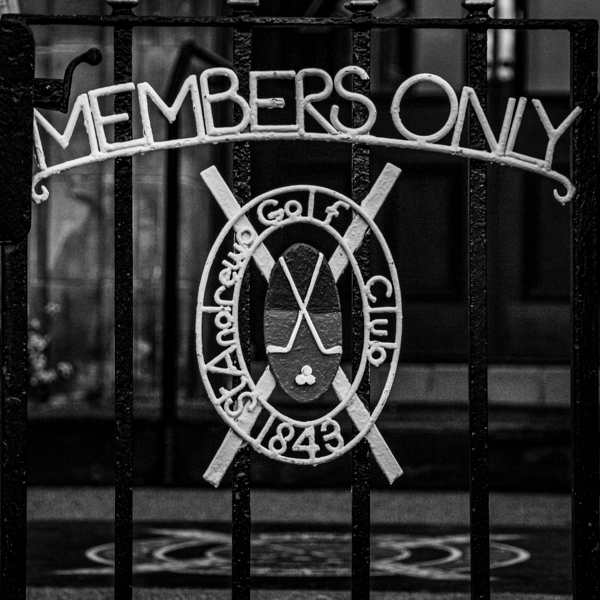 members olnly gate st andrews golf club  square 4 Print