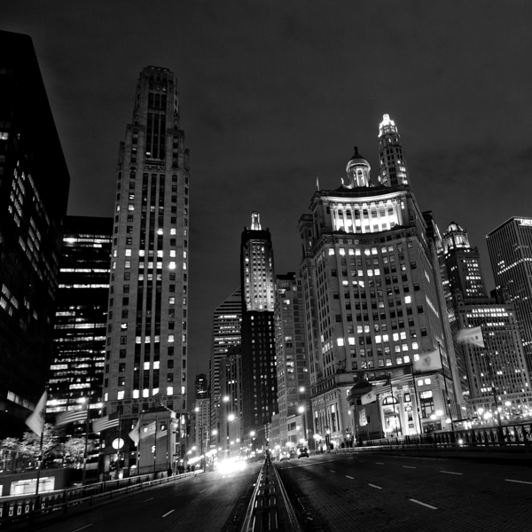 michigan avenue over chicago river  square 1190 C Print