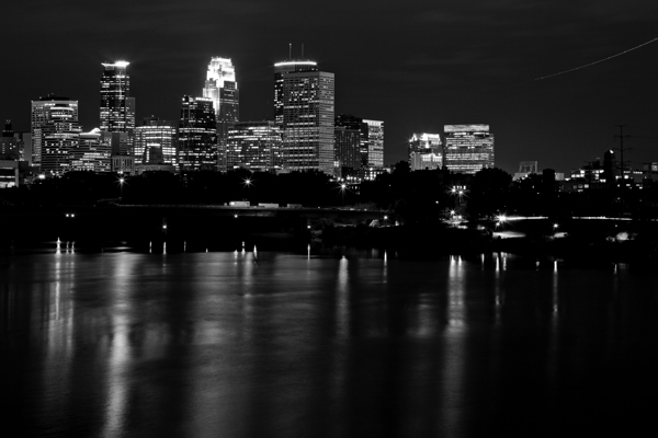 minneapolis skyline at night  horizontal 1681 Ant Print