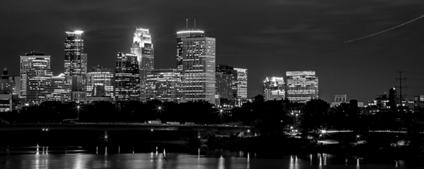 minneapolis skyline at night  panoramic 1681 Anth Print