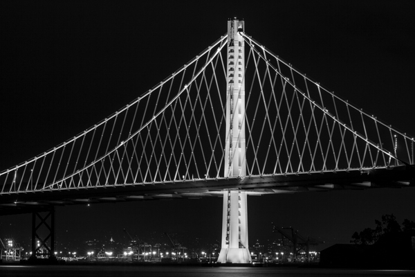 new bay bridge night  horizontal 2785 Sas 13k Print