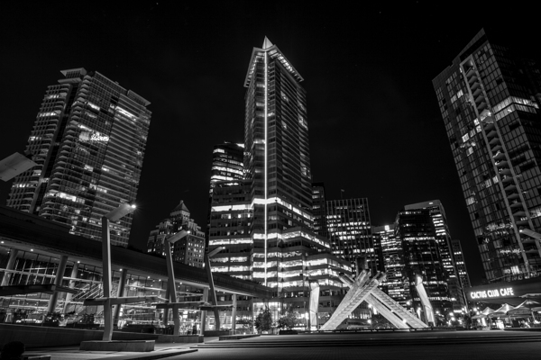 olympic cauldron poole plaza at night  horizontal Print