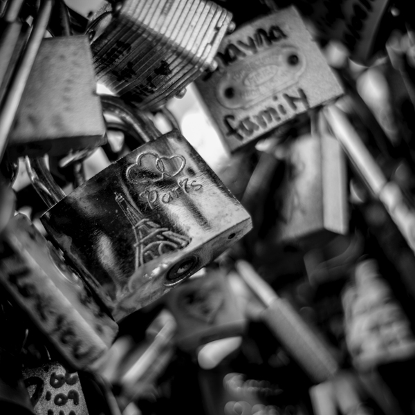 paris love locks  square 2452 Locks 13k Print