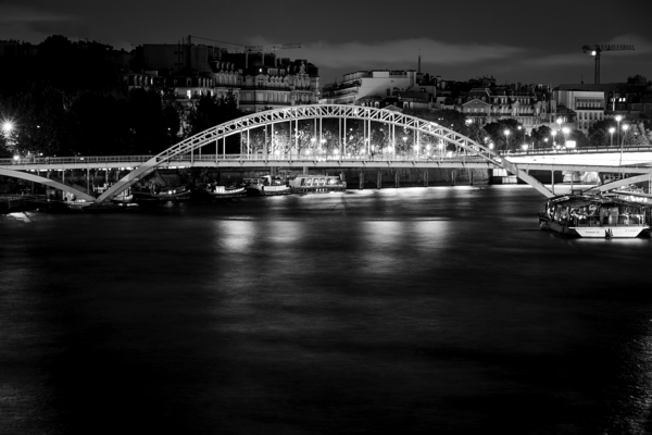 pedestrian bridge over river seine  horizontal 24 Print