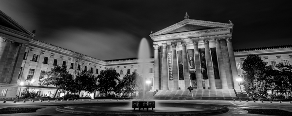 philadelphia art museum at night  panoramic 997 R Print