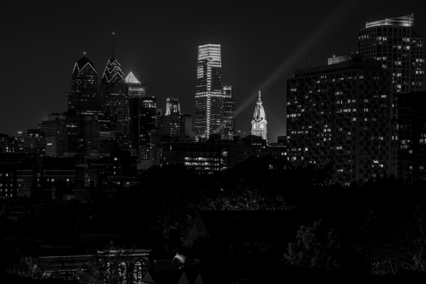 philadelphia skyline at night headhouse square  h Print