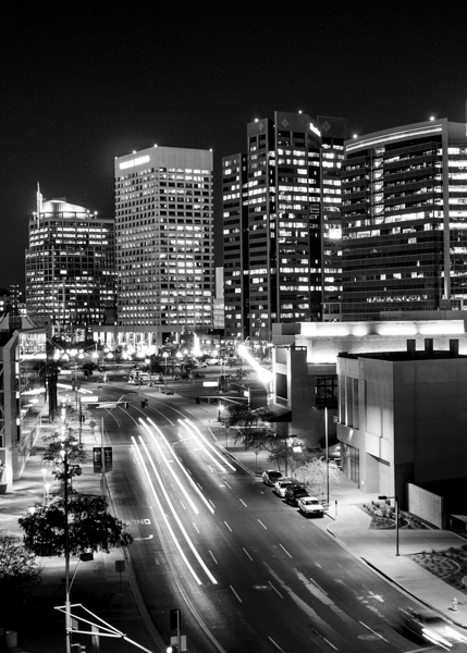 phoenix skyline at night jefferson avenue  vertic Print