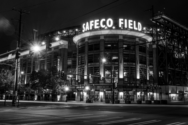 safeco field at night  horizontal 2699 Safeco 13k Print