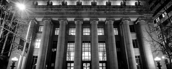 san francisco federal reserve building night  pan Print