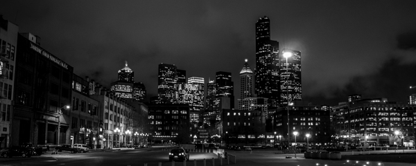 seattle skyline century link field  panoramic 270 Print