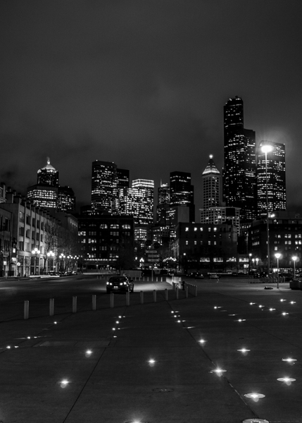 seattle skyline century link field  vertical 2708 Print