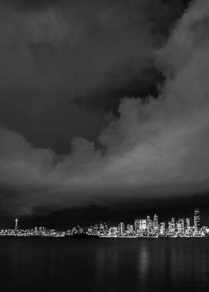seattle skyline seacrest marina park  vertical 30 Print