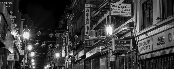 sf chinatown night cityscape  panoramic 3019 Shan Print