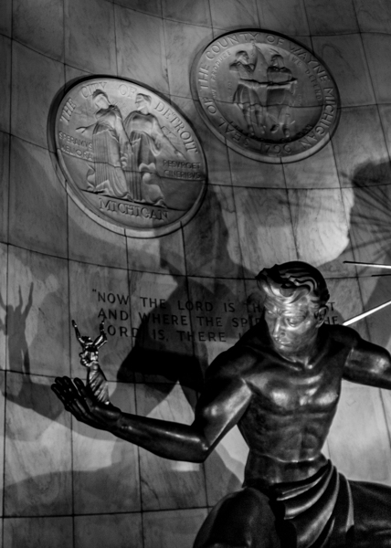 spirit of detroit at night  vertical 3095 Shadow Print