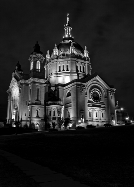 st paul cathedral at night  vertical 1722 Cathedr Print