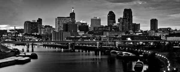 st paul skyline at dusk  panoramic 1727 Lafayette Print