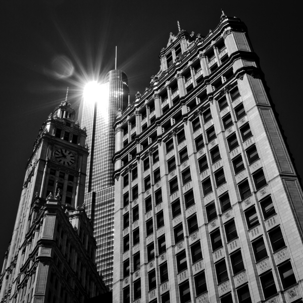 sun reflection off trump tower over wrigley build 1708133052.9496 Print