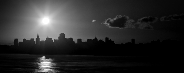 sunrise above san francisco skyline  panoramic 50 Print