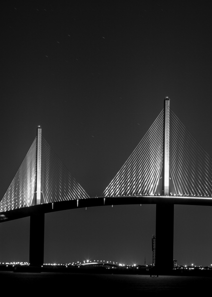sunshine skyway bridge at night  vertical 3012 Pi Print