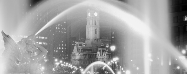 swann fountain philadelphia city hall  panoramic Print
