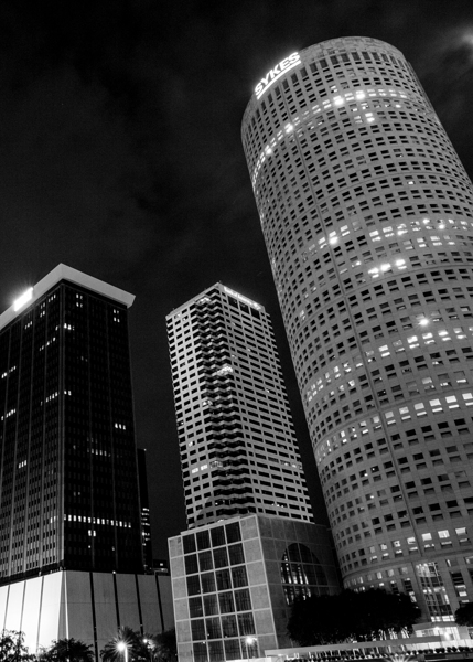 sykes building at night  vertical 1119 Sykes 13k. Print