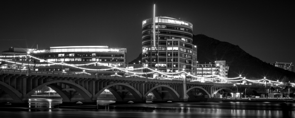 tempe arizona skyline at night  panoramic 2412 Te Print