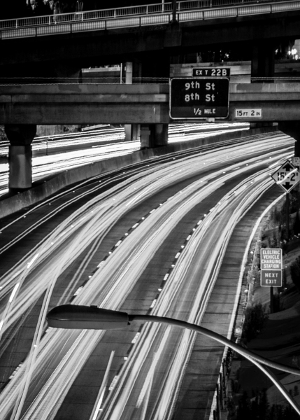 the 110 freeway downtown los angeles  vertical 21 Print