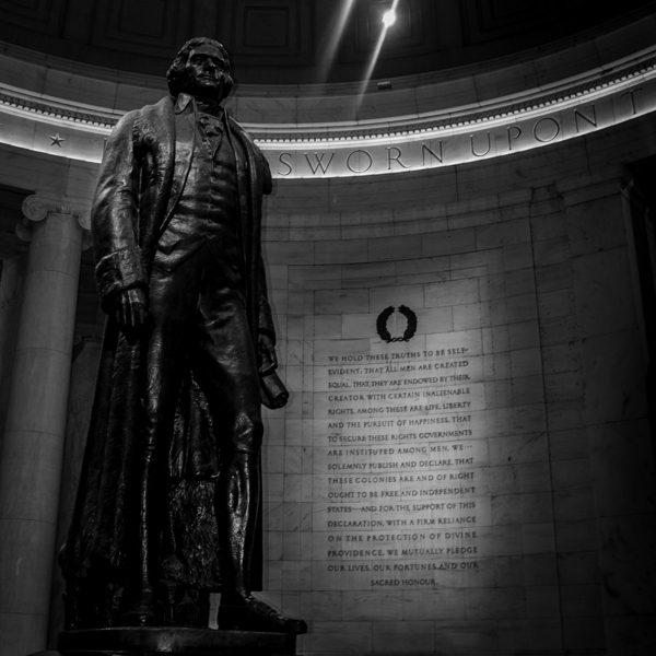thomas jefferson statue jefferson memorial  squar Print