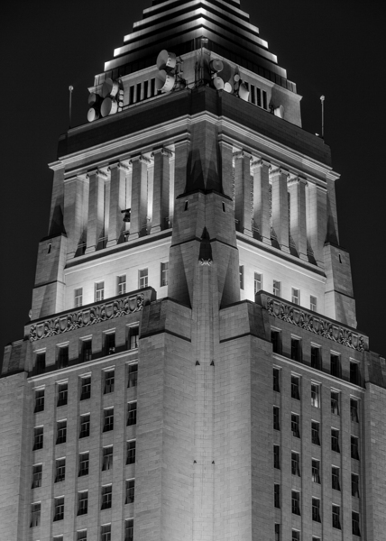 top of los angeles city hall  vertical 2190 Pinna Print